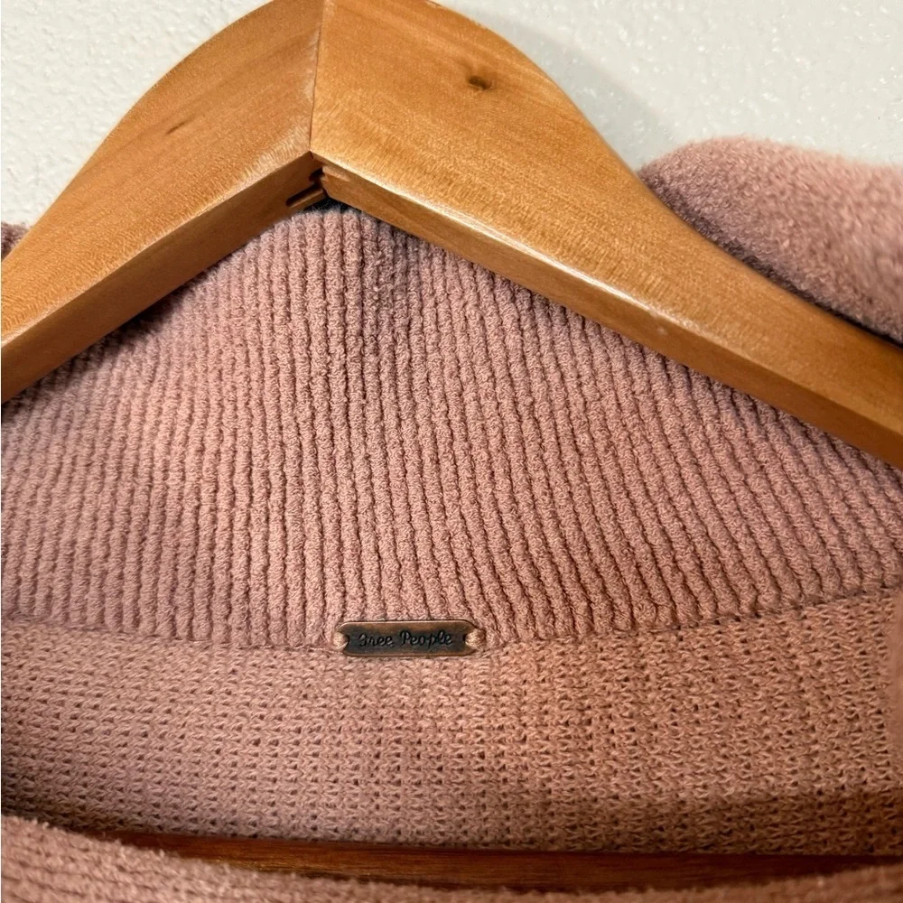 Free People Ottoman Slouchy Tunic Sweater Pink Sun Sand Medium